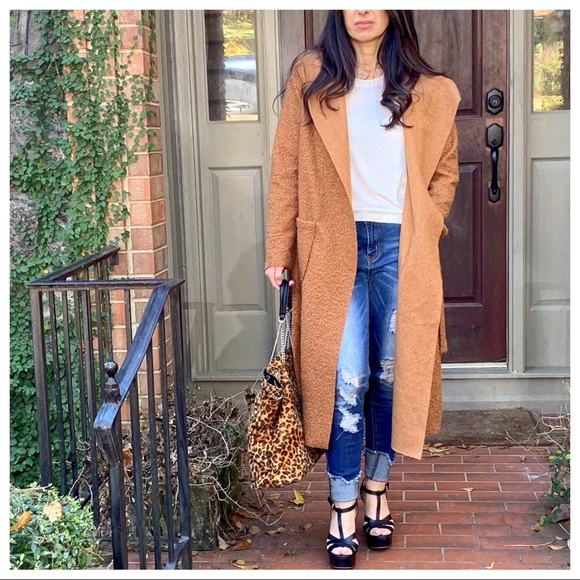 ✨MADE IN ITALY✨ Rust Chic Hooded belted coat - Picture 7 of 8